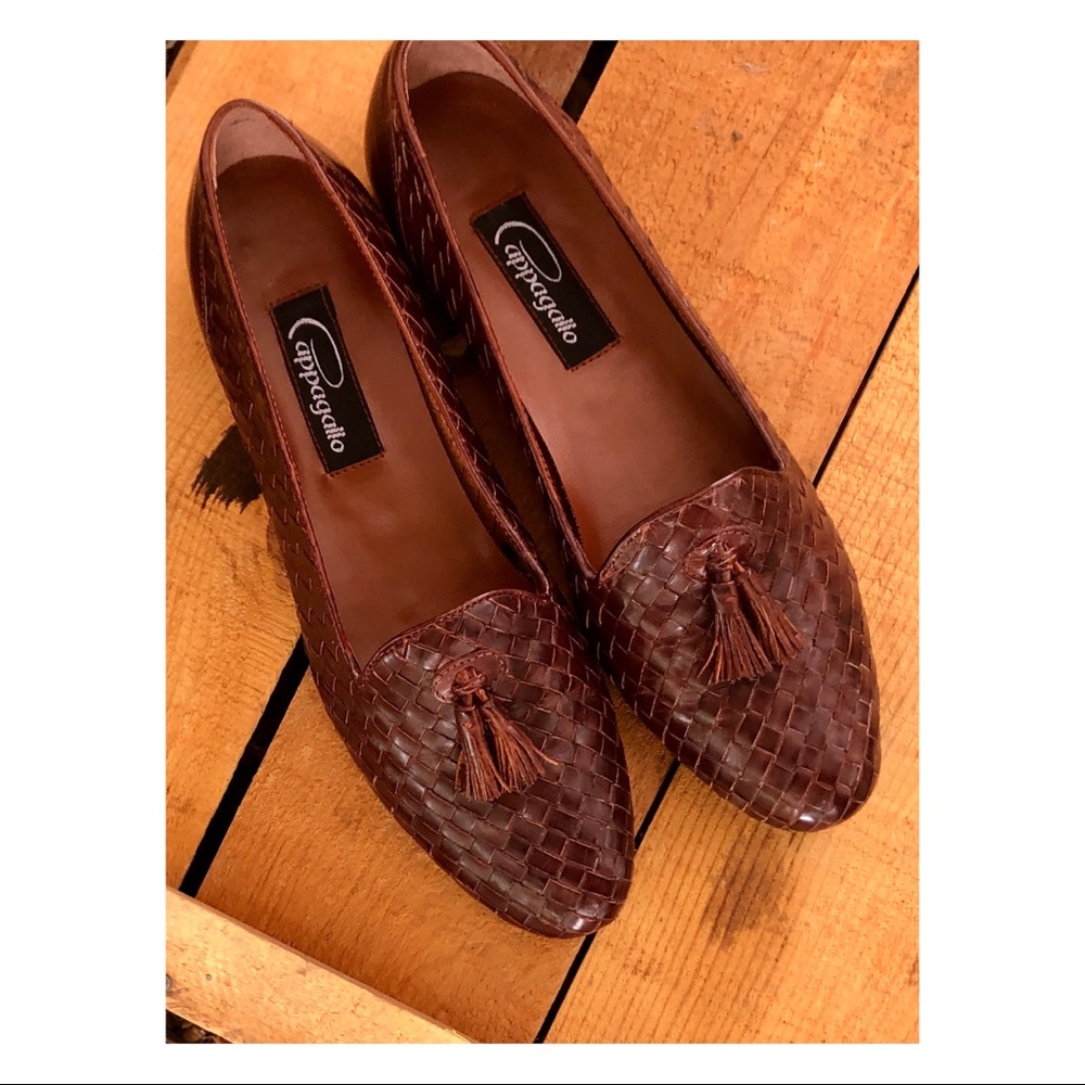 Vintage Cappagallo Woven Leather Tasseled Loafer